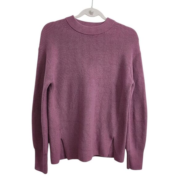 Lululemon Sweater Womens 2 Dust Purple Merino Wool Blend Ribbed Crewneck Outdoor - Picture 1 of 8